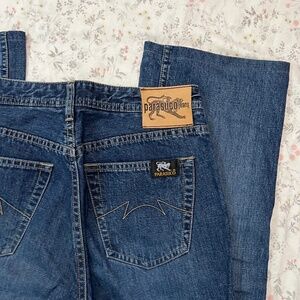 90s Vintage Parasuco Jeans 28x28 Womens Straight Leg Dark Wash Embroidered